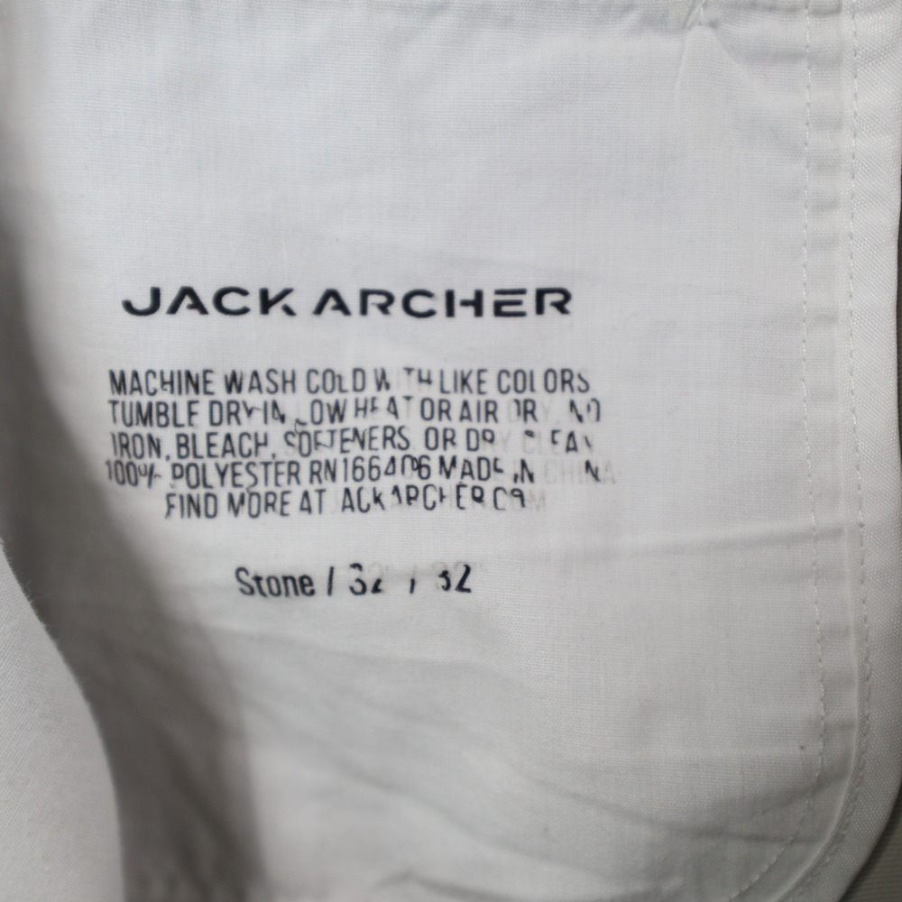 Jack Archer Jetsetter Pants Mens 32x32 Stone Khaki Technical Travel Golf Chino - Picture 5 of 8